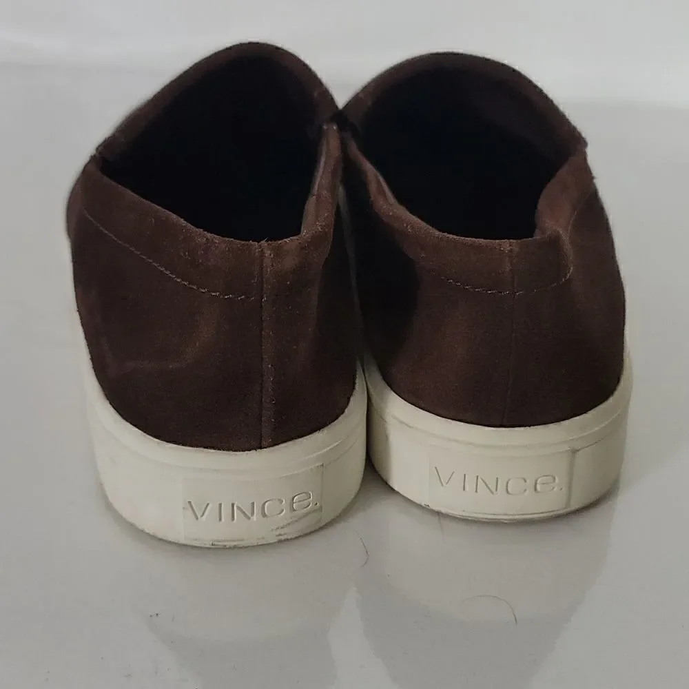 Vince Brown Suede Slip Ons